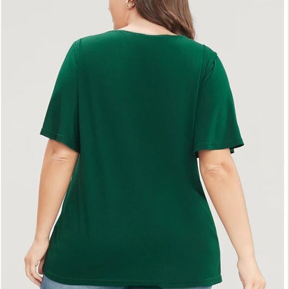 NWT BloomChic Green crochet collar top 14/XL - Picture 2 of 9